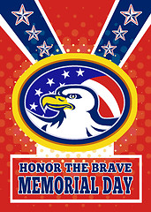 Image showing American Eagle Memorial Day Poster Greeting Card