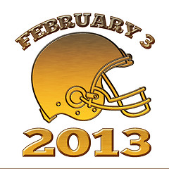 Image showing golden american football helmet ball 2013