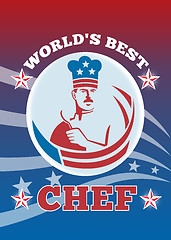 Image showing World's Best American Chef Greeting Card Poster