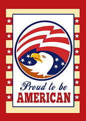 Image showing American Proud Eagle Independence Day Poster Greeting Card