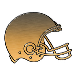 Image showing american football helmet golden metallic