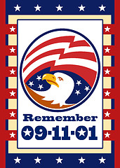 Image showing American Eagle Patriot Day 911  Poster Greeting Card