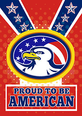 Image showing American Proud Eagle Independence Day Poster Greeting Card