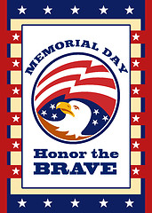 Image showing American Eagle Memorial Day Poster Greeting Card