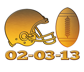 Image showing golden american football helmet ball 2013