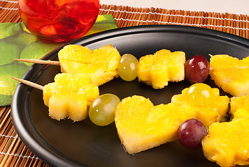 Image showing Fruit kebabs