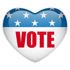 Image showing United States Election Vote Heart Button.