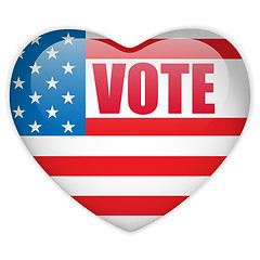 Image showing United States Election Vote Heart Button.