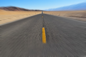 Image showing Road in Death Valley with motion blur