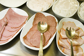 Image showing buffet meat cheese platters