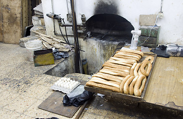 Image showing local bakery fresh bread old city Jerusalem Palestine Israel