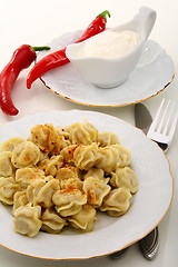 Image showing Meat dumplings with chili. 