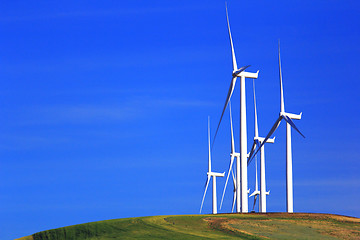 Image showing Wind Turbines on Hill