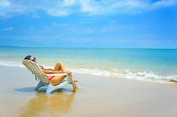 Image showing Woman on the Beach