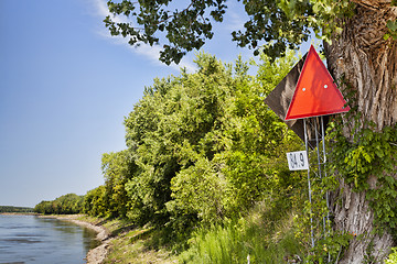 Image showing Missouri River navigational sign