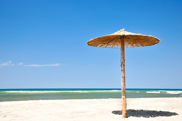 Image showing Umbrella on beach