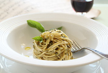 Image showing Pesto Spaghetti