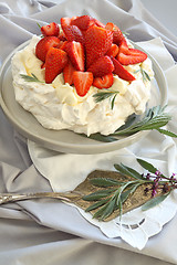 Image showing Strawberry Pavlova