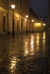 Image showing yard with street lamps