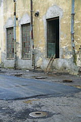 Image showing Big windows in old industrial facilities