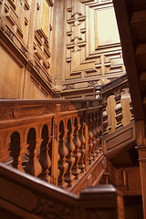 Image showing Red Wood Staircase 