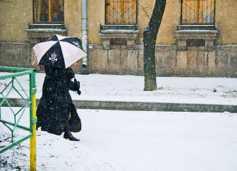 Image showing Woman with umbrella