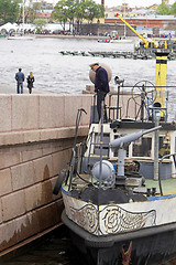 Image showing Small Vessel, Captain, and Couple