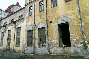 Image showing Big windows in old industrial facilities