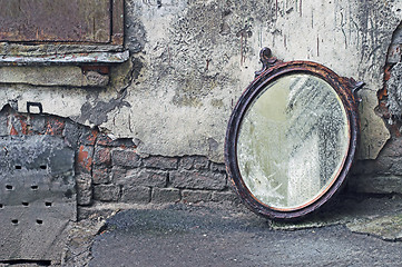 Image showing Thrown Out Old Mirror