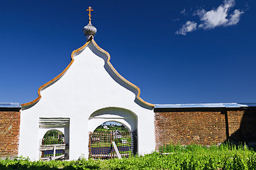 Image showing Gates to ancient Russian orthodox monastery