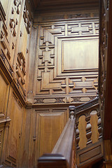 Image showing Red Wood Staircase 