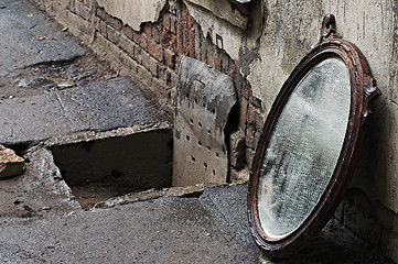 Image showing Thrown Out Old Mirror