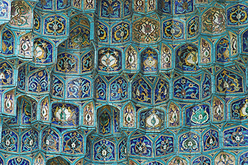 Image showing Fragment of a tiled wall