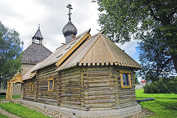 Image showing Ancient Russian loghouse church