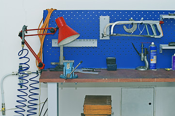 Image showing Metal Workbench in Technology Facility Room