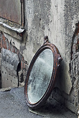 Image showing Thrown Out Old Mirror 