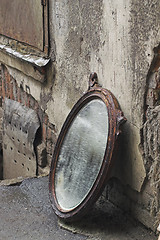Image showing Thrown Out Old Mirror