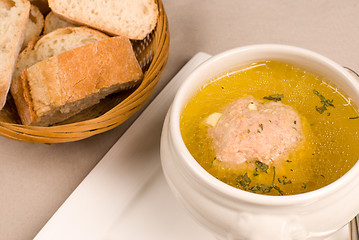 Image showing Spanish caldo con pelota