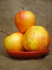 Image showing apple on the brown background