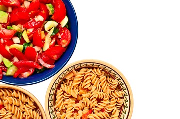 Image showing Salad and Pasta