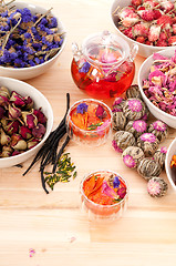 Image showing Herbal natural floral tea infusion with dry flowers