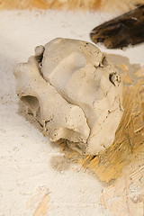 Image showing Clay with sculpting tool