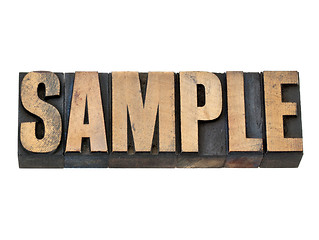 Image showing sample word in wood type