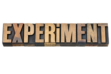 Image showing experiment word in wood type