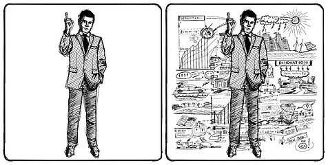 Image showing Sketch male in suit