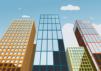 Image showing High skyscrapers on a background of the blue sky