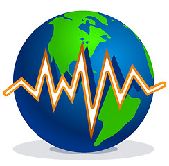 Image showing Earth and earth quake lines