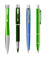 Image showing Vector illustration of set colorful pens