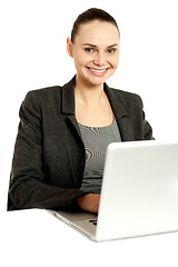 Image showing Business professional operating laptop