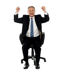 Image showing Successful business gesturing happiness
